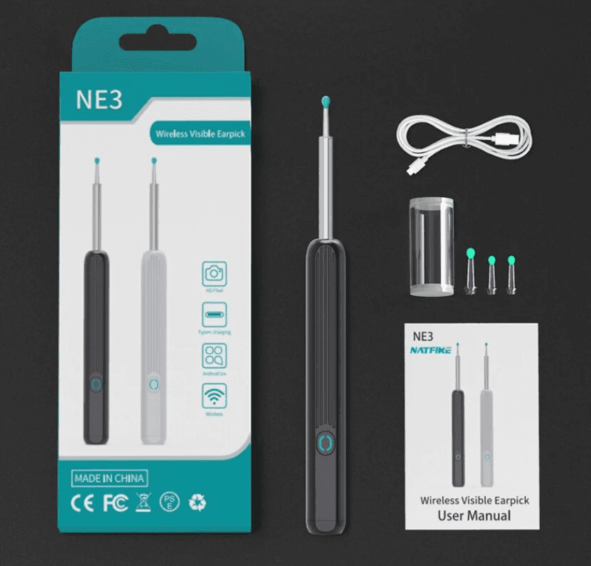 Otoscope Nettoyage Oreille noir