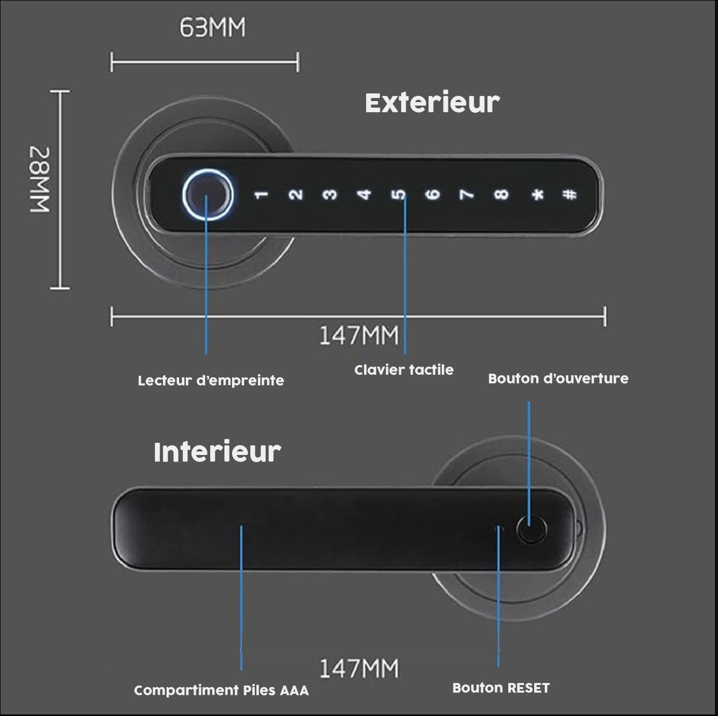Serrure intelligente biométrique