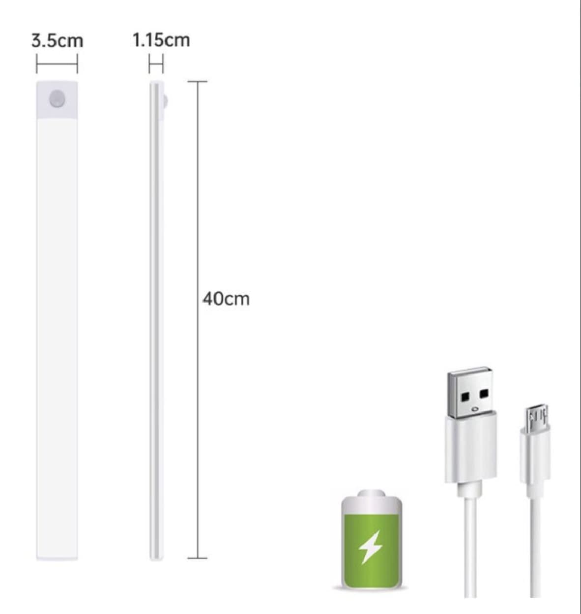 Réglette lumineuse alu 40cm